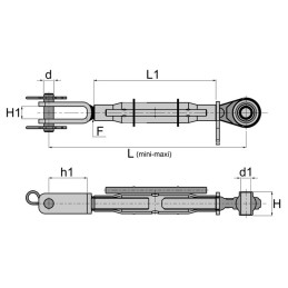 CHANDELLE DE BRAS DE RELEVAGE LG 410-565 CHAPE/ROTULE
