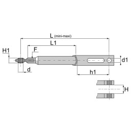 CHANDELLE DE BRAS DE RELEVAGE LOURDE LG 560-715 CHAPE/ROTULE