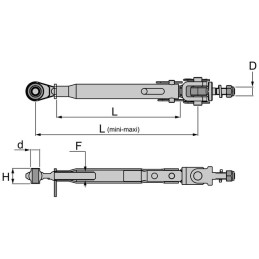STABILISATEUR RIGIDE COULISSANT 19 MM LG 510-670 27X3