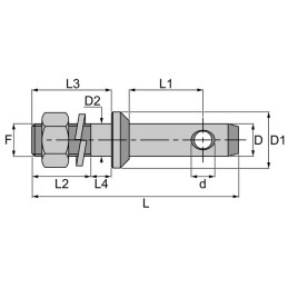 AXE D'ATTELAGE SIMPLE A VISSER 22-28 FILETAGE 22X1,5