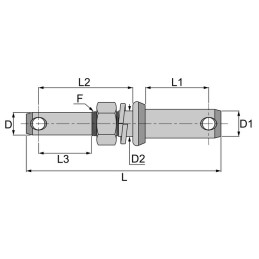 AXE D'ATTELAGE DOUBLE A VISSER 22-28 FILETAGE 23,7x1,5