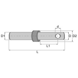 AXE D'ATTELAGE DOUBLE A SOUDER 22-22 LG136