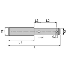 AXE D'ATTELAGE DOUBLE 19-25 AVEC GOUPILLE