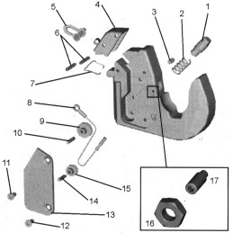 ECROU / CROCHET INFERIEUR ANCIEN MODELE CAT2-3
