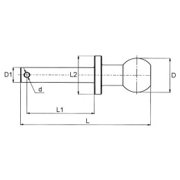 ROTULE DROITE AXE LISSE L98MM BOULE 50MM