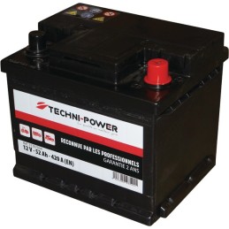 BATTERIE 12V-52AH/420A + A DROITE TECHNI-POWER