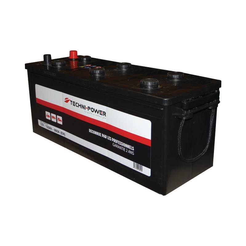 BATTERIE 12V-155AH/900A + A GAUCHE SUR LA LARGEUR TECHNI-POWER