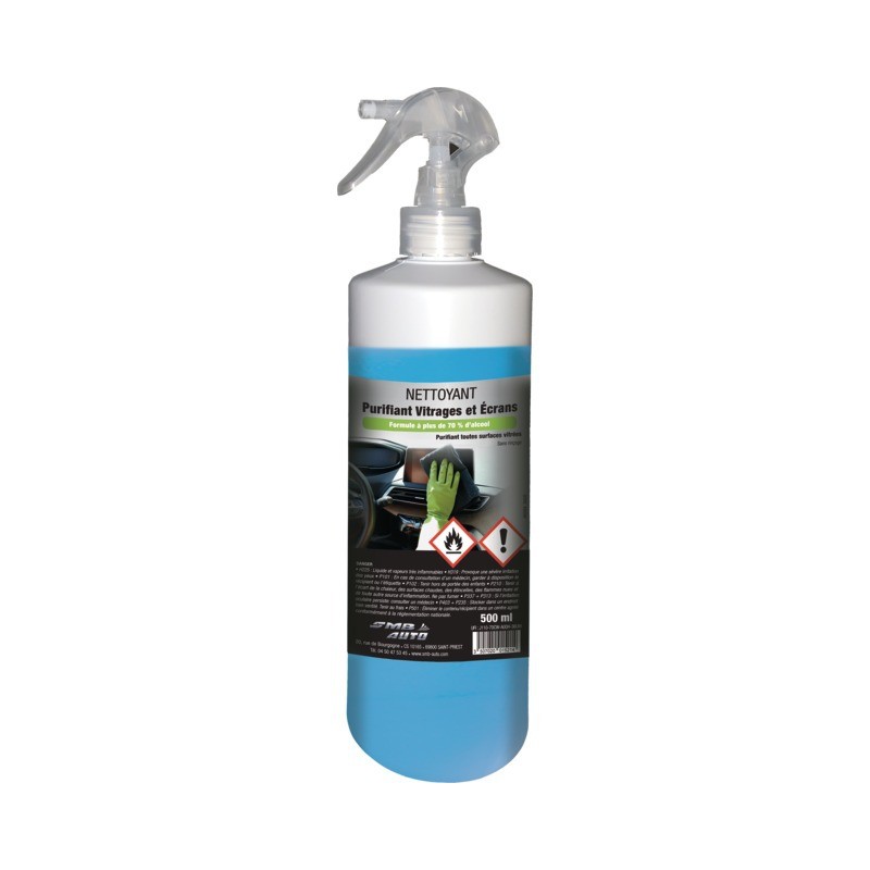NETTOYANT PURIFIANT VITRAGES ET ECRANS 70% ALCOOL SPARY 500ML