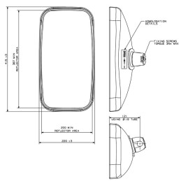 RETROVISEUR REVERSIBLE 415X220MM BRITAX