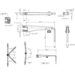 BRAS DE RETROVISEUR TELESCOPIQUE REVERSIBLE BRITAX