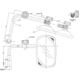 RETROVISEUR AVEC BRAS TELESCOPIQUE DROIT BRITAX