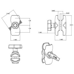 BRAS COURT 9CM POUR BOULE C