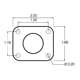 BASE RECTANGLE 5,08X4,32CM BOULE B