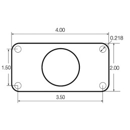 BASE RECTANGLE 10,16X5,08CM, EA 3,81X8,89 CM BOULE D