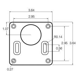 BASE RECTANGLE AVEC MOTIF DE TROUS VESA 35X75MM BOULE D