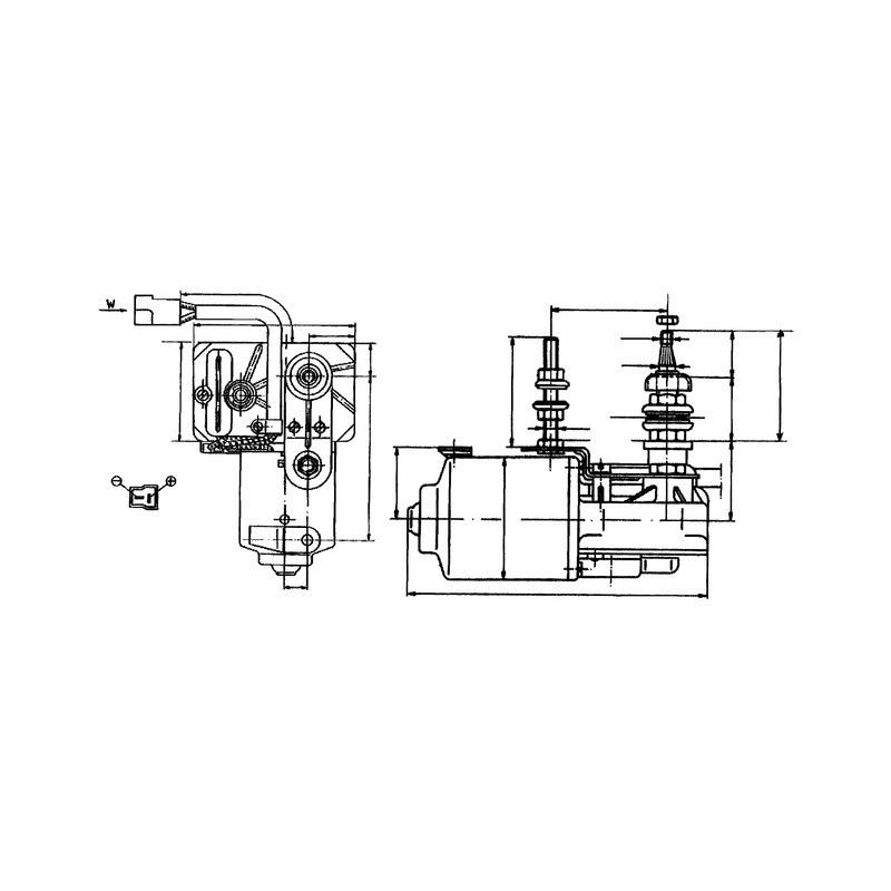 MOTEUR ESSUIE-GLACE  90° 3 FIXATIONS (+PATTE)