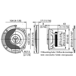 HAUT PARLEUR KENWOOD 100MM 2 VOIES (LA PAIRE)