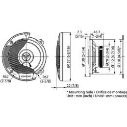HAUT PARLEUR KENWOOD 130MM 2 VOIES (LA PAIRE)