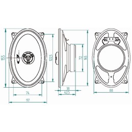 HAUT PARLEUR ELLIPTIQUE 100X150MM 2 VOIES (LA PAIRE)