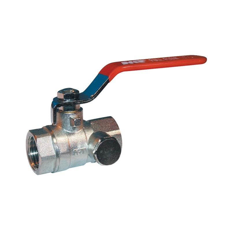 VANNE SPHERIQUE 1/4TOUR FEMELLE - FEMELLE 1/2" 15X21 AVEC  PURGE