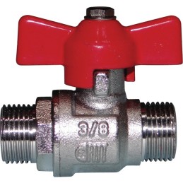 VANNE PAPILLON 1/4 TOUR MALE - MALE 3/8" 12X17