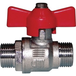 VANNE PAPILLON 1/4 TOUR MALE - MALE 1/2" 15X21