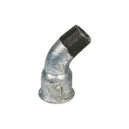 COURBE FONTE 45° GRAND RAYON FEMELLE - MALE 3/8"