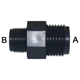 Mamelon PVC réduit fileté m/m 3/4"x1/2"