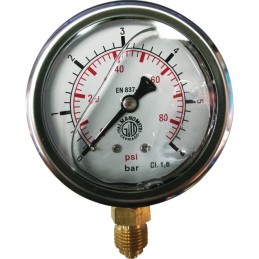 MANOMETRE INOX D63 0/6 RADIAL M1/4"G (BOX DE 2)