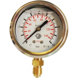 MANOMETRE INOX D63 0/10 RADIAL M1/4"G (BOX)