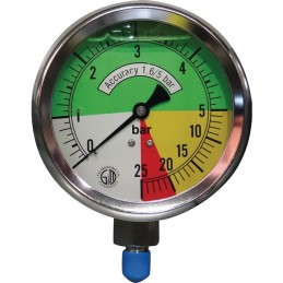 MANOMETRE ISO INOX D63 0/5-5/25 RAD M1/4"G