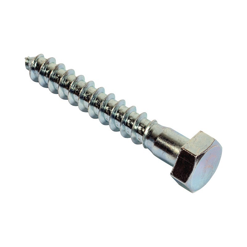 Tirefond tête hex ZN 08x100 mm (bte de 100 pcs)