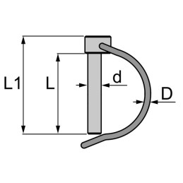 GOUPILLE CLIPS POUR TUBE 8X40 MM BLISTER DE 5