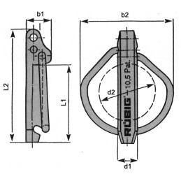 GOUPILLE CLIPS DE SECURITE 12X45 Ø 11,5 MM RUBIG BLISTER DE 2