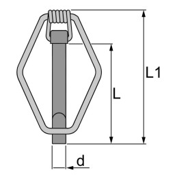 GOUPILLE CLIPS DE SECURITE 15,5 MM BLISTER DE 2