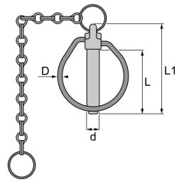 GOUPILLE CLIPS AVEC CHAINE POUR CONE 15X62 MM BLISTER DE 2
