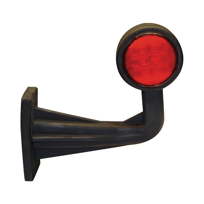 FEU GABARIT COUDE DROIT ROUGE/BLANC 10/30V 2X4 LED BLISTER