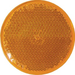CATADIOPTRE ROND DIAMETRE 60 ADHESIF ORANGE BLISTER DE 2