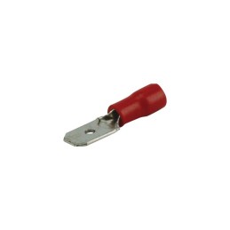 COSSE PLATE MALE ROUGE 6,3MM BLISTER DE 20