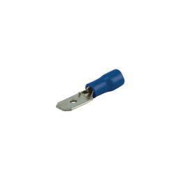 COSSE PLATE MALE BLEU 6,3MM BLISTER DE 20