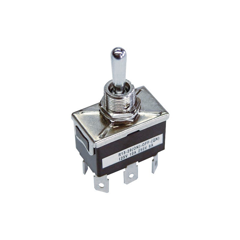 INTERRUPTEUR A LEVIER METAL 3 POSITIONS ON-OFF-MOM 3 BORNES BLISTER