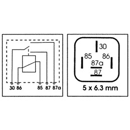 Relais 12v-30a-5 bornes 5x6,3mm (box)