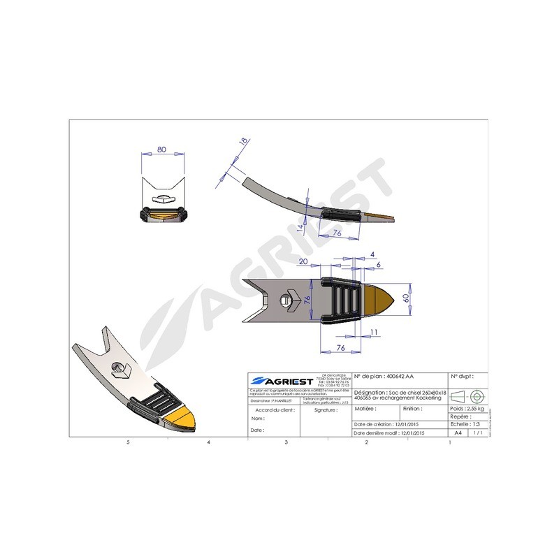 BEC DE DECHAUMAGE 260X80X18 CARB Kockerling 5 506065 rechar
