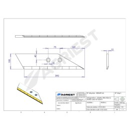 AILETTE ADAPTABLE KV 390X100X12  131125 DROIT