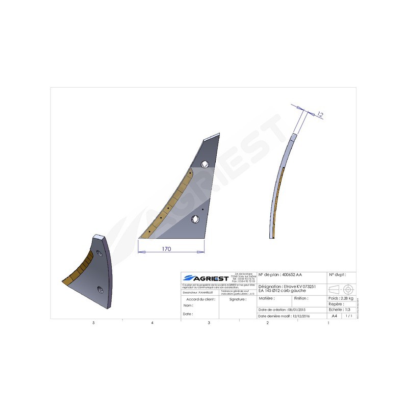 ETRAVE ADAPTABLE KV 073251 EA 145 Ø12 G CARB