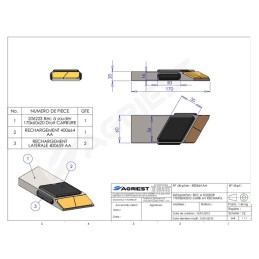 BEC A SOUDER 170X60X20 DROIT RECHARG CARB