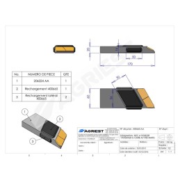 BEC A SOUDER 170X60X20 GAUCHE RECHARG CARB