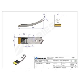 BEC DE DECHAUMAGE 266X70X20 CARB Unia AU/2065 5 recharg