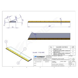 MISE A SOUDER CONTRESEP450X70X14 BISEAUTE G C CARB