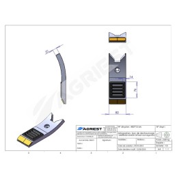 BEC DE DECHAUMAGE 240X80X20 BCARB LEMKEN 3374 4441 RECHARGE